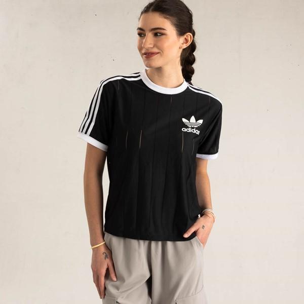 Womens adidas 3-Stripes Cropped Jersey Tee Product Image