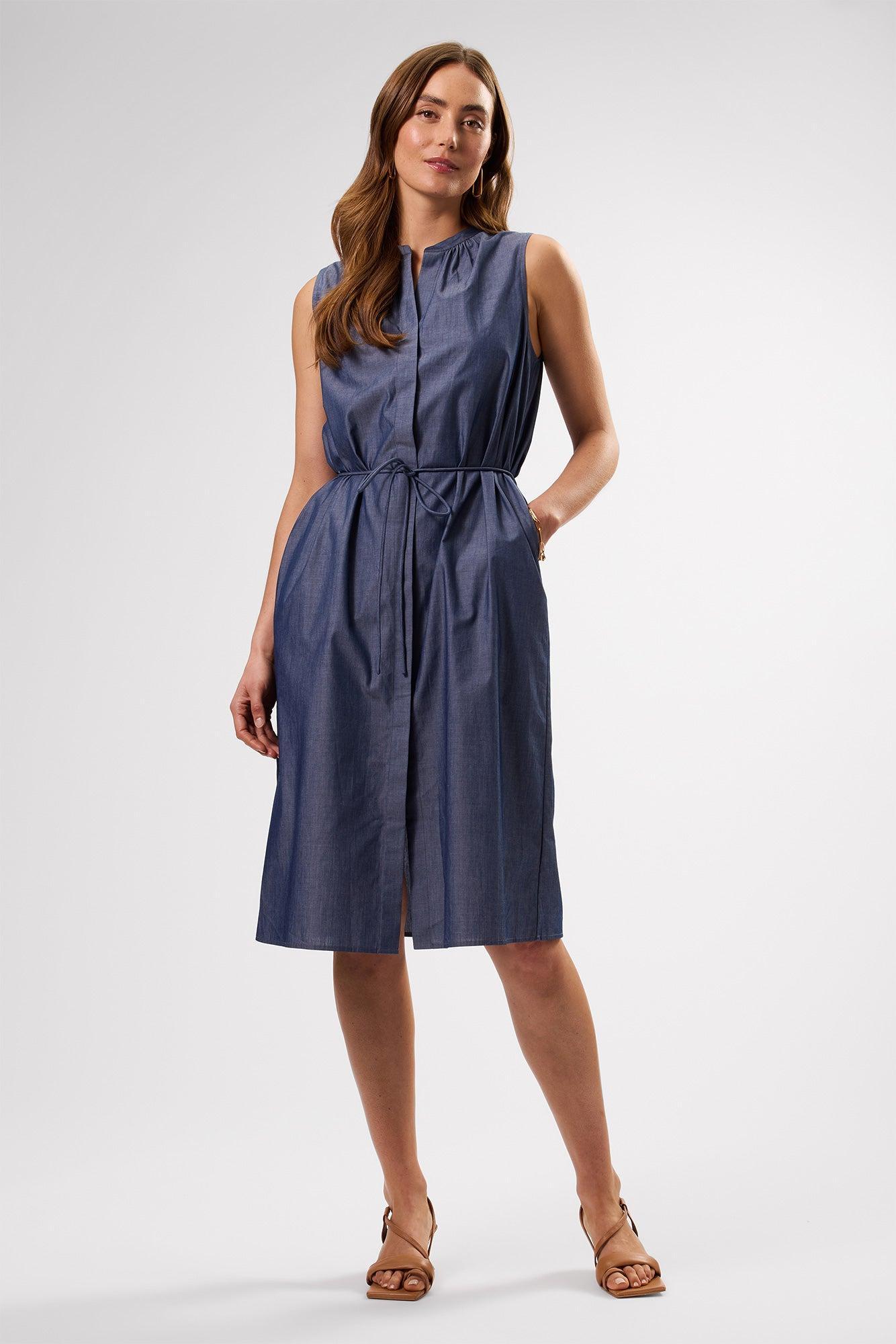 Kylen Organic Cotton Shirt Dress - Chambray Blue product image