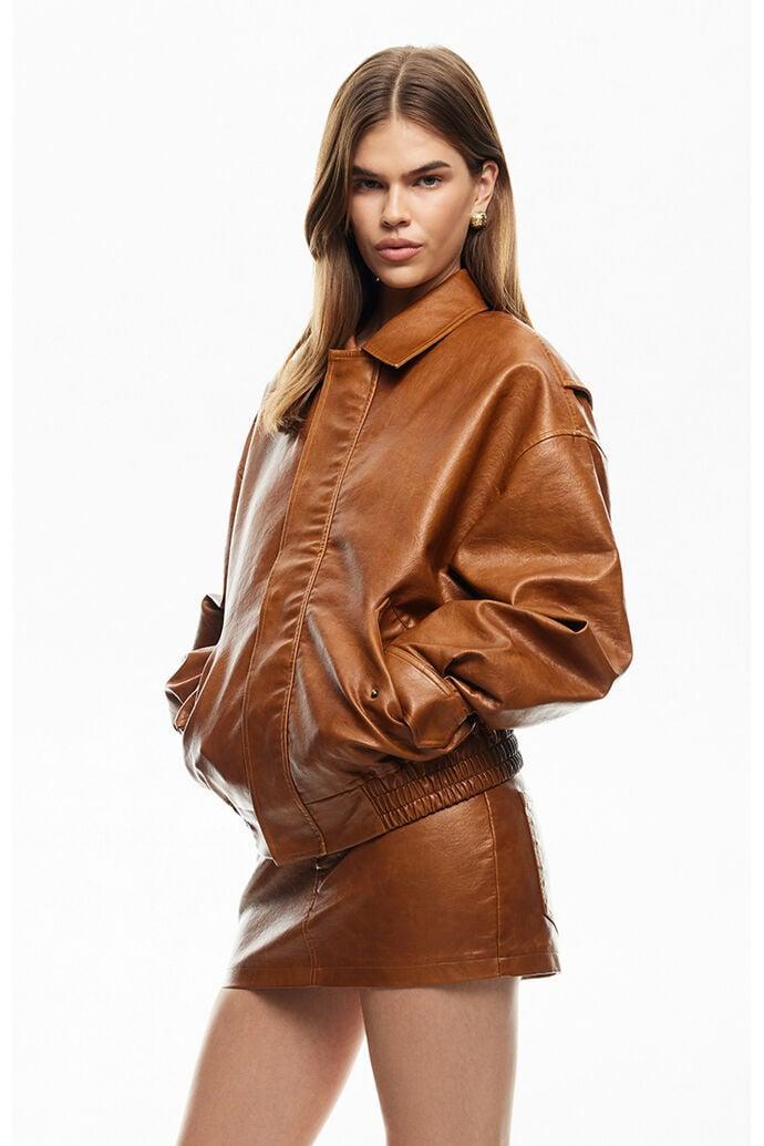 LIONESS Women's Faux Leather Uma Mini Skirt Product Image