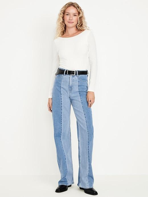 Extra High-Waisted Sky-Hi Wide-Leg Jeans product image