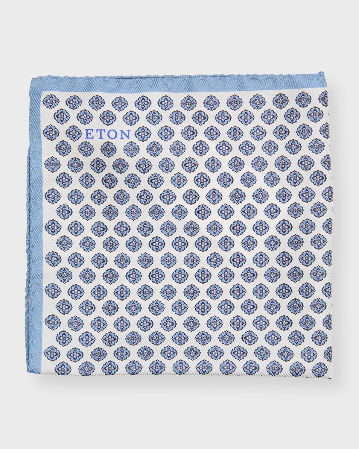 Mens Medallion-Print Silk Pocket Square Product Image