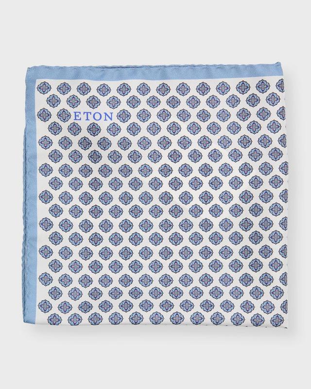 Eton Medallion Print Silk Pocket Square Product Image