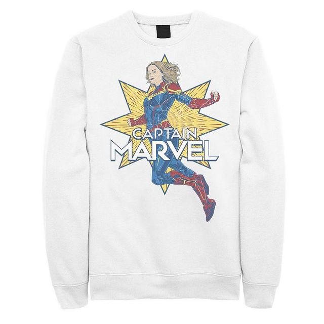 Mens Marvel Captain Marvel Sketch Portrait Logo Sweatshirt Product Image