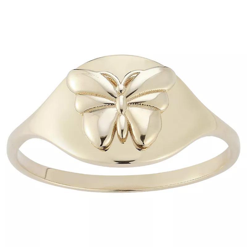 Saks Fifth Avenue Made in Italy Womens 14K Yellow Gold Puff Heart Band Ring Product Image