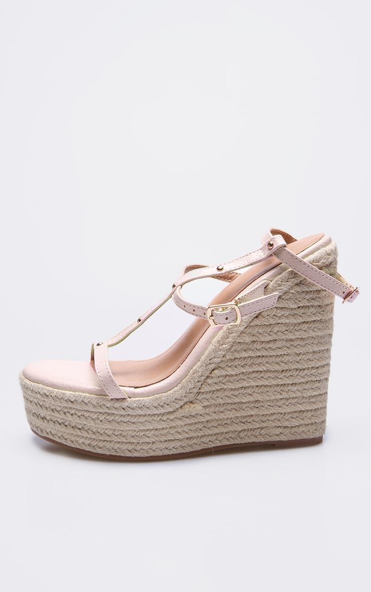 Pink Snake Pu Strappy Heeled Wedges Product Image