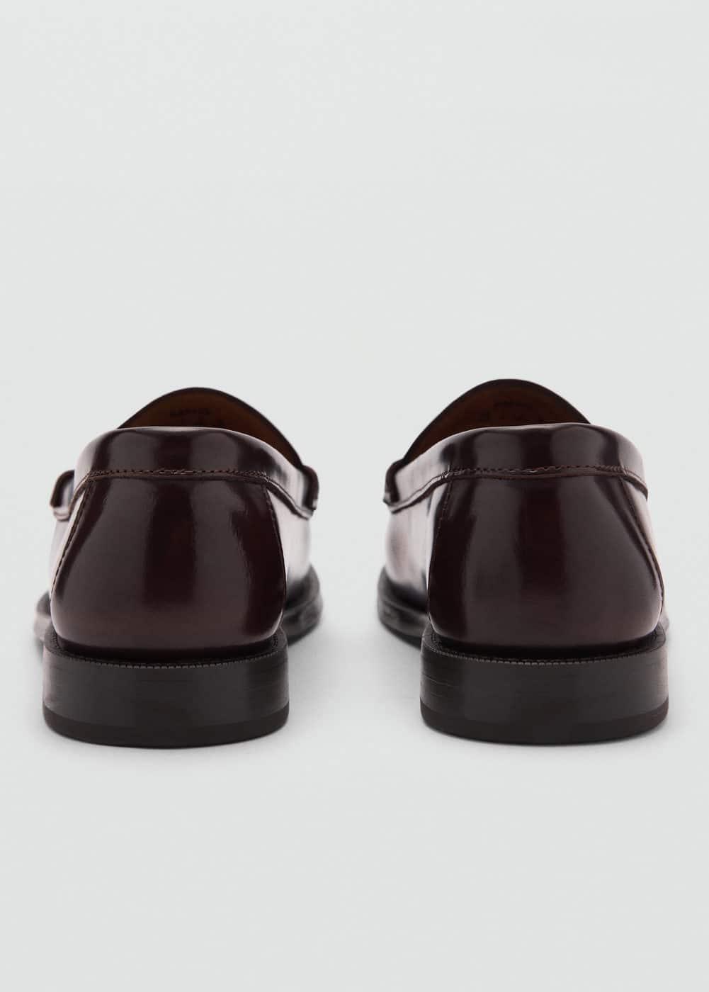 MANGO MAN - Aged-leather loafers burgundyMen Product Image