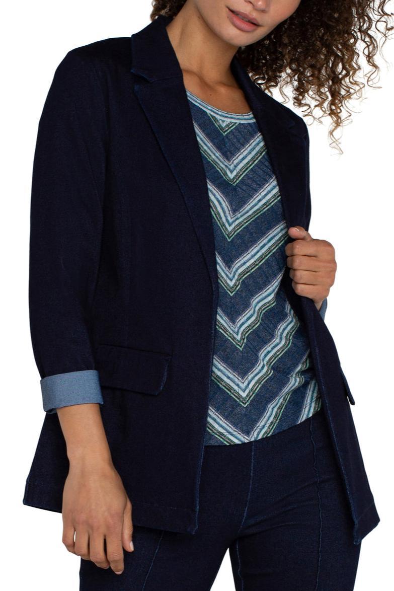 Boyfriend Blazer- Indigo Rinse Product Image