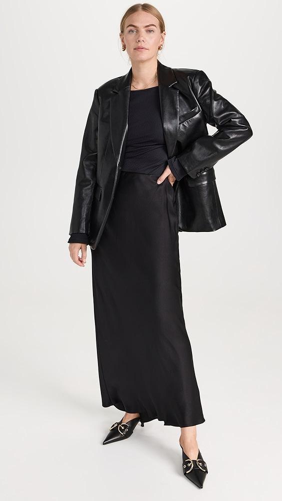 ANINE BING Bar Silk Maxi Skirt | Shopbop Product Image