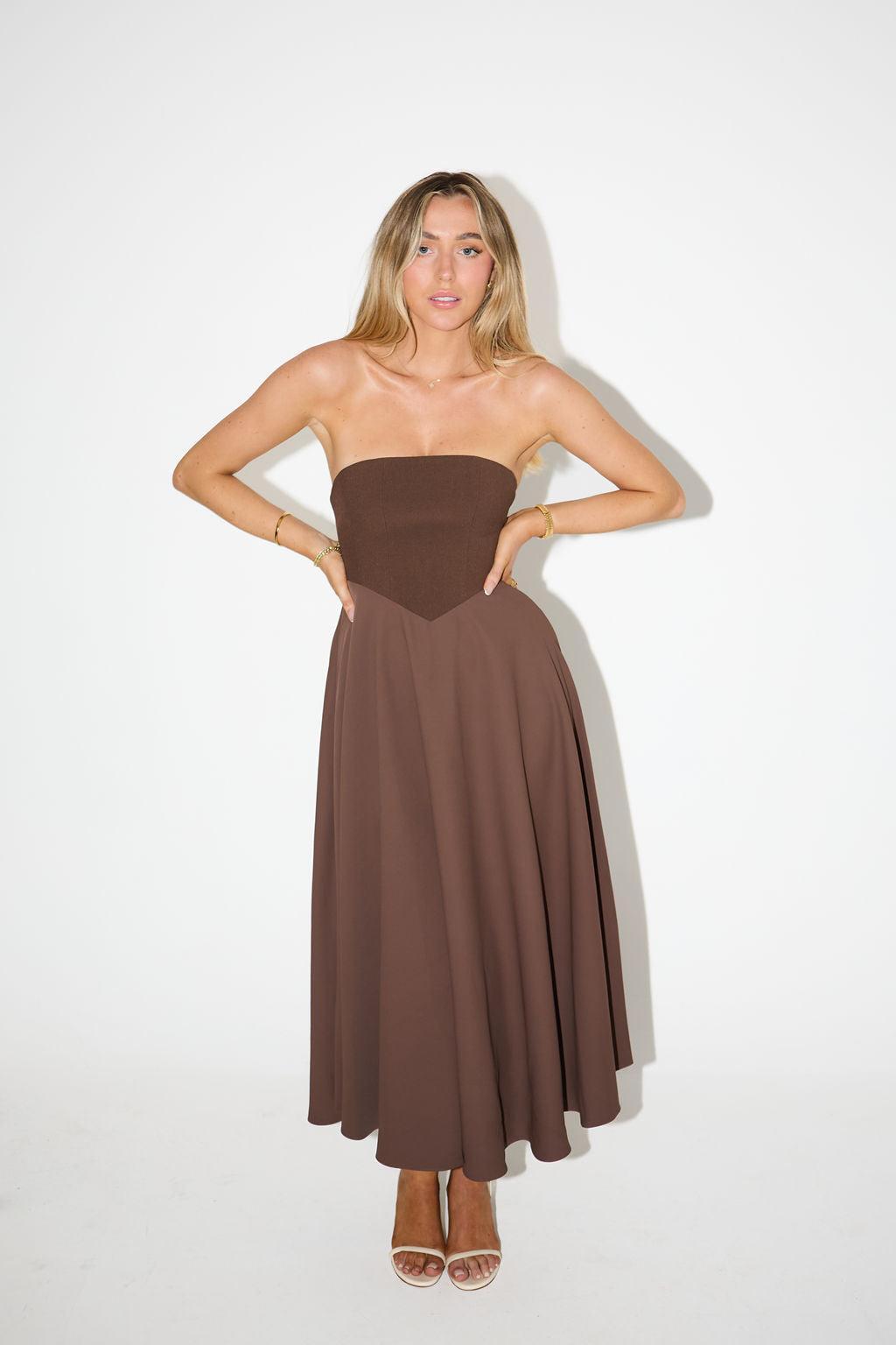 The Ultimate Muse Strapless Midi Dress Product Image