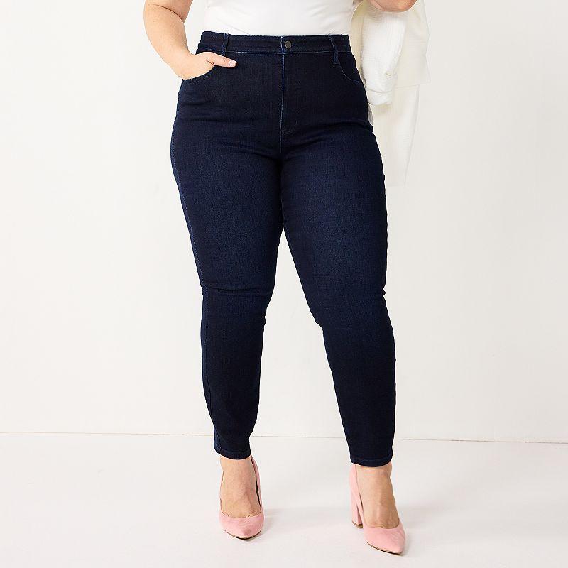 Plus Size Nine West High Rise Sculpting Skinny Jeans, Womens Product Image