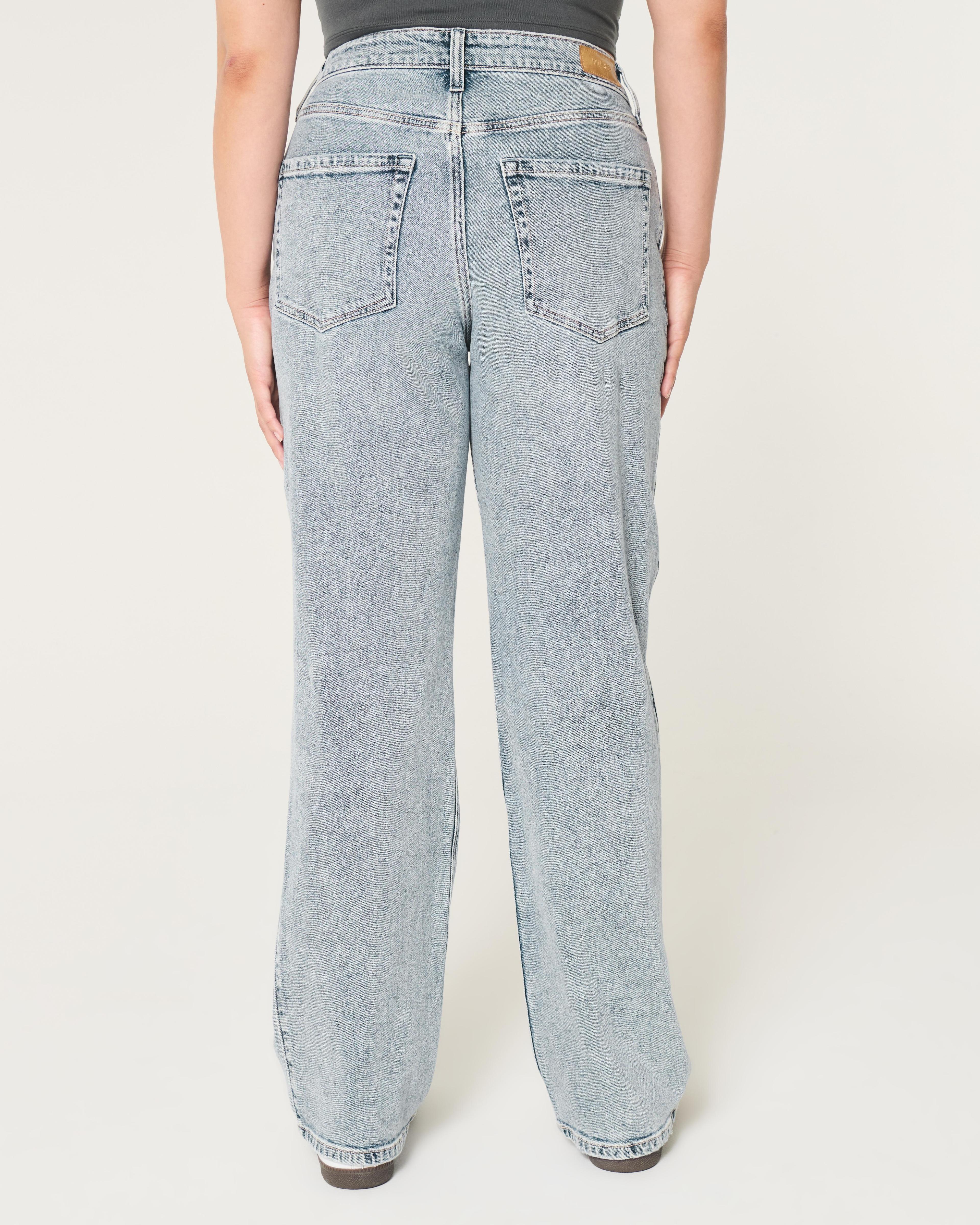 Ultra High-Rise Ripped Light Wash Dad Jeans Product Image