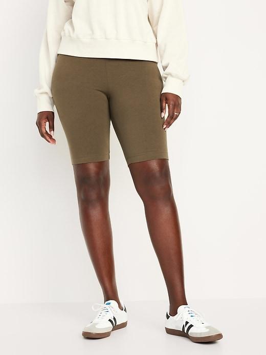 High-Waisted Biker Shorts -- 10-inch inseam Product Image