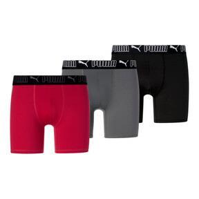 PUMA Men's Training Boxer Briefs 3 Pack in Red/White Product Image