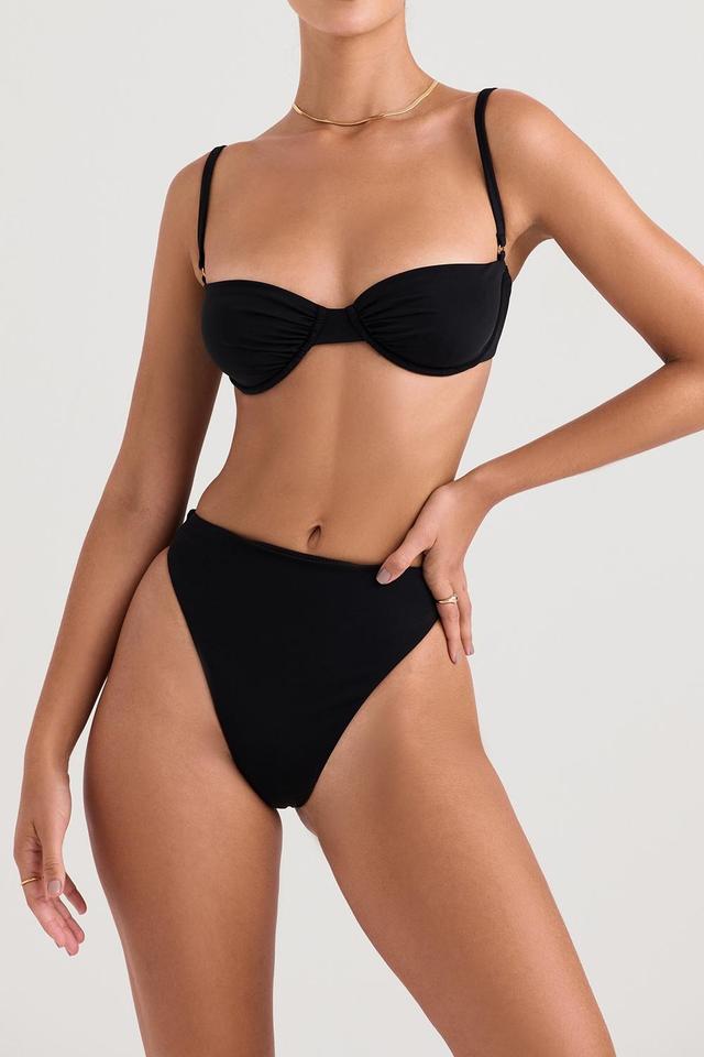 Mykonos Black High Waist Bikini Bottom Product Image