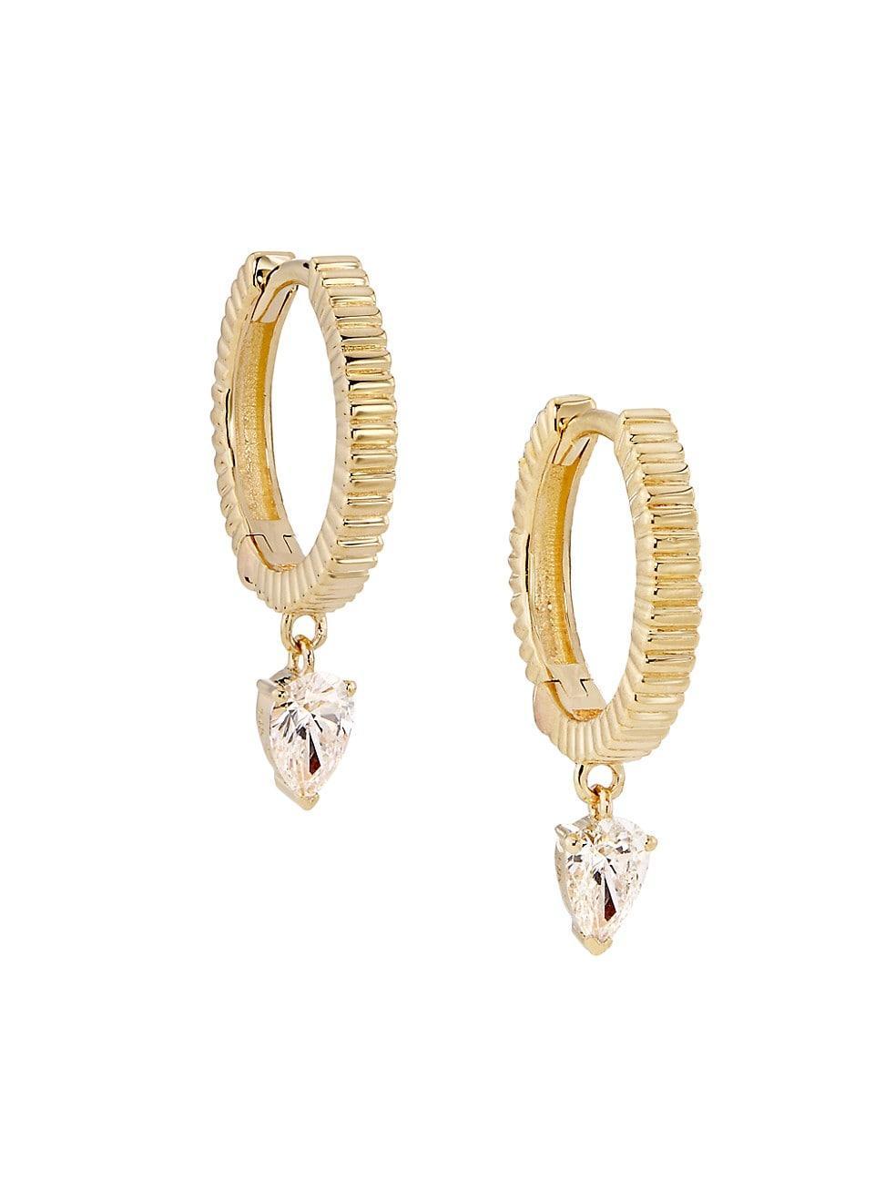 Womens 14K Yellow Gold & 0.20 TCW Diamond Huggie Hoop Earrings Product Image