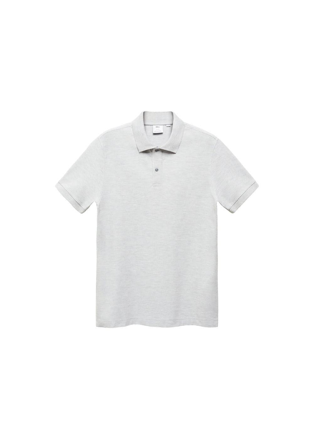 MANGO MAN - 100% cotton pique polo shirt medium heather greyMen Product Image