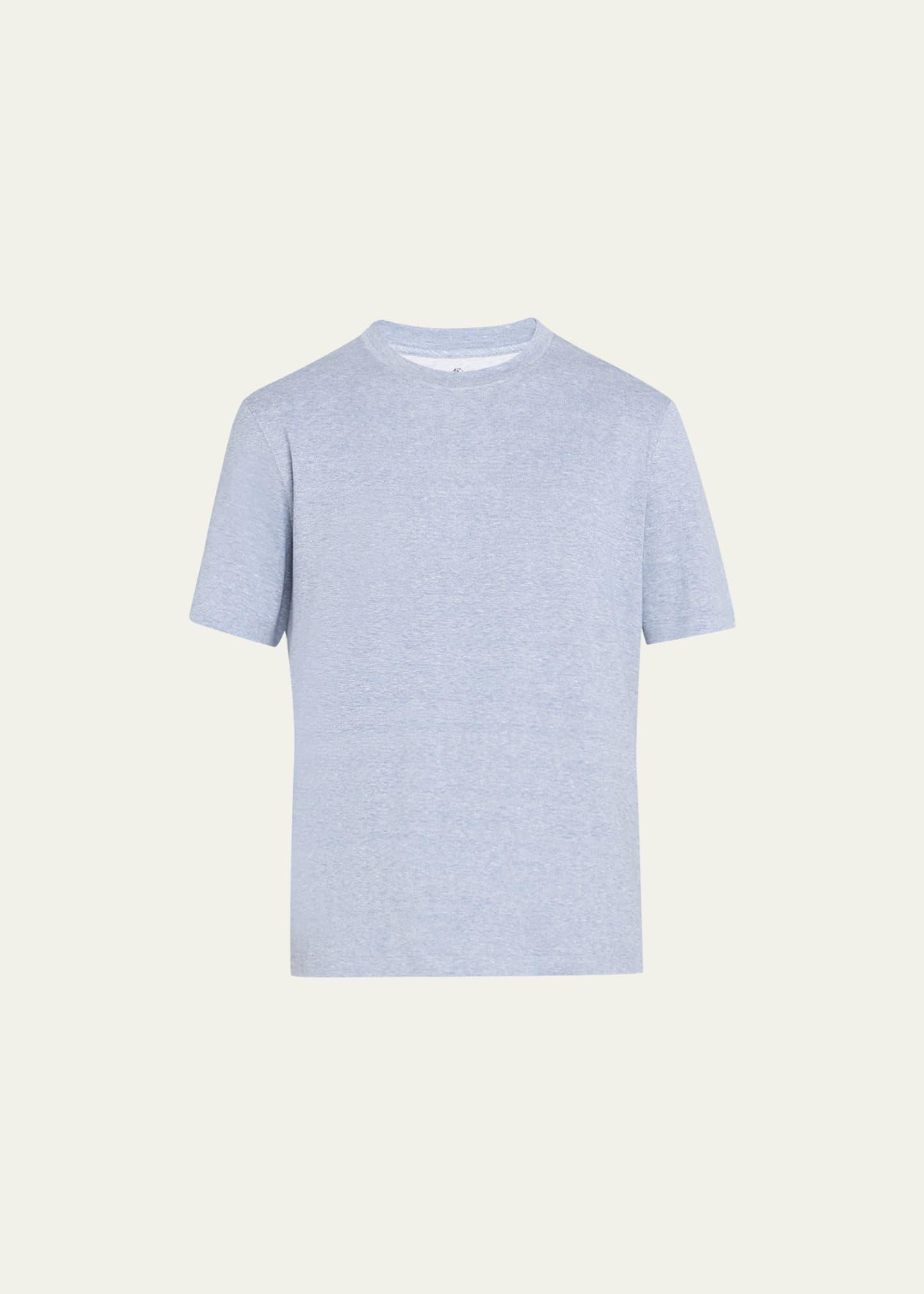 Mens Linen-Cotton Melange Crewneck T-Shirt Product Image