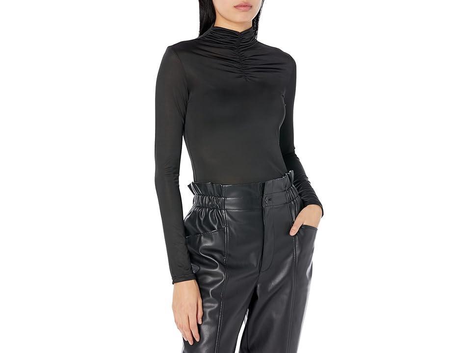 MOON RIVER Turtleneck Ruched Top Women's Blouse Product Image