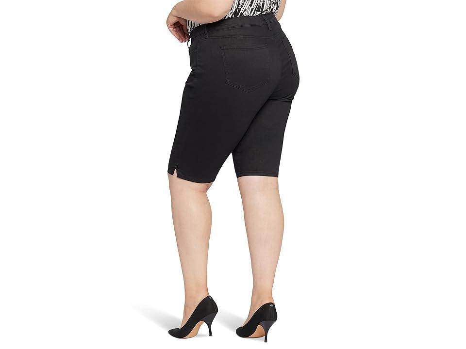 NYDJ Plus Size Bike Capris Riveted Sideseam Slits Black) Women's Clothing Product Image