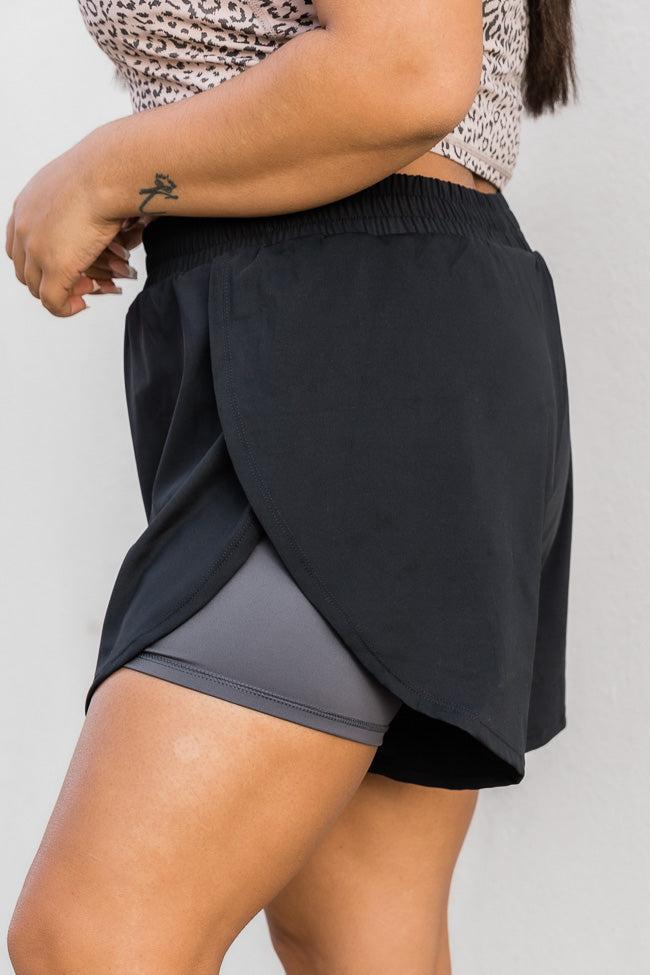 Go For It Black And Charcoal Active Short FINAL SALE Product Image