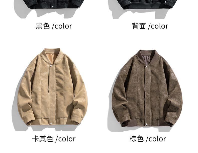 Faux Suede Button-Up Jacket Product Image