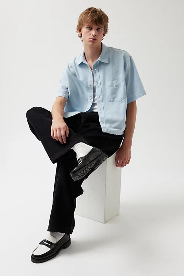 Urban Outfitters UO Solid Cut-Off Oxford Shirt Top Mens at Urban Outfitters Product Image