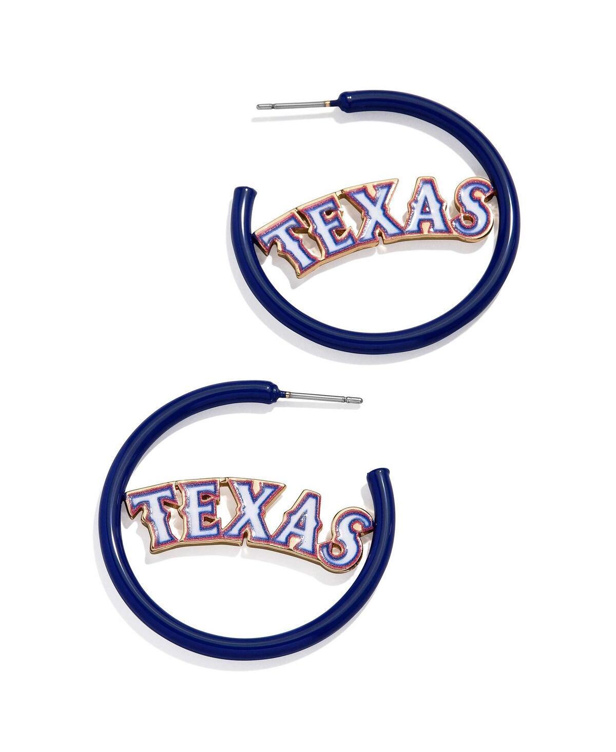 Womens Baublebar Texas Rangers Enamel Hoop Earrings Product Image