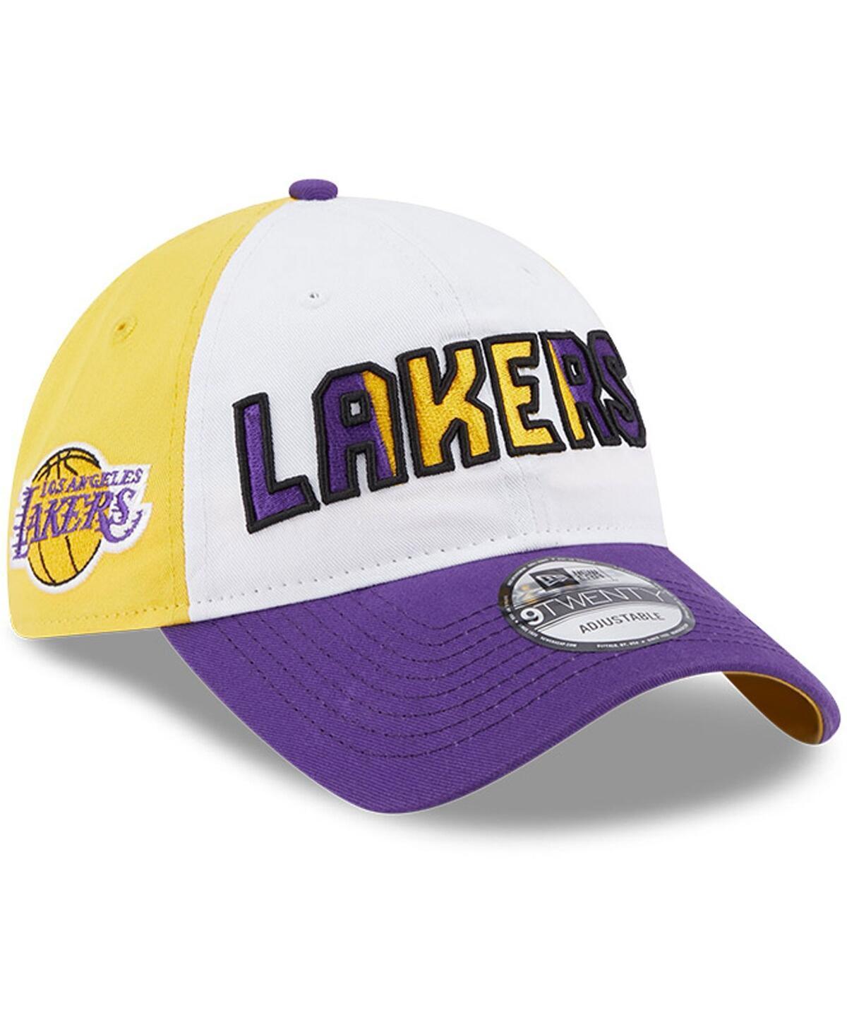 Mens New Era White Los Angeles Lakers Back Half 9TWENTY Adjustable Hat - White Product Image