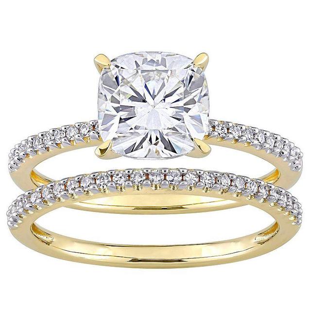 Stella Grace 14k Gold 2 Carat T.W. Lab-Created Moissanite & 1/4 Carat T.W. Diamond Engagement Ring Set, Womens, White Product Image