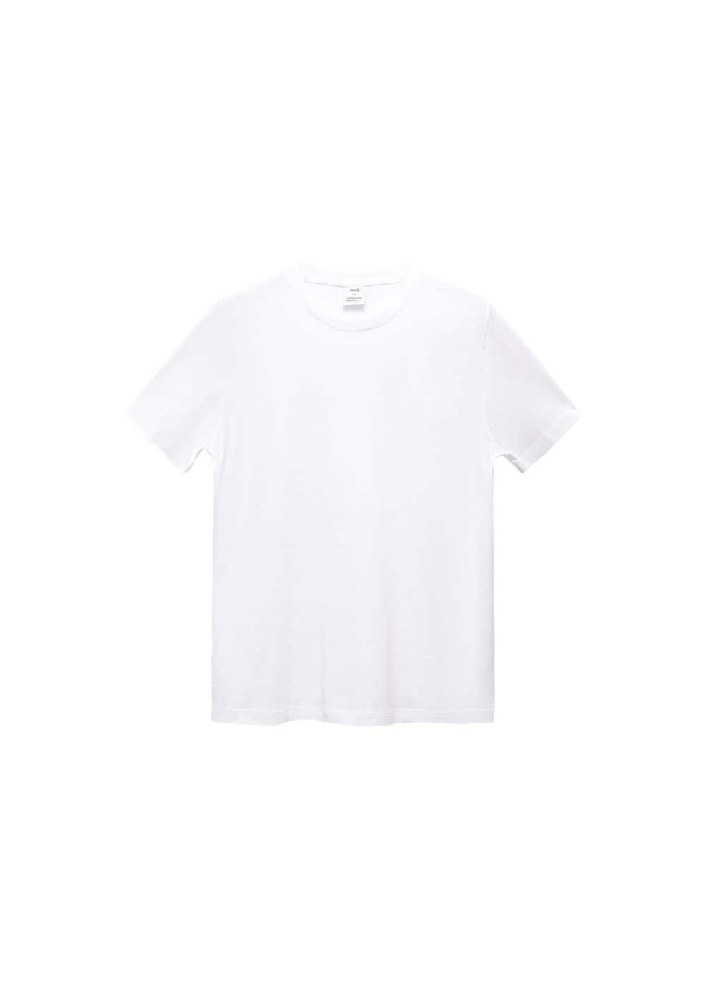 MANGO MAN - Basic cotton stretch T-shirt whiteMen Product Image