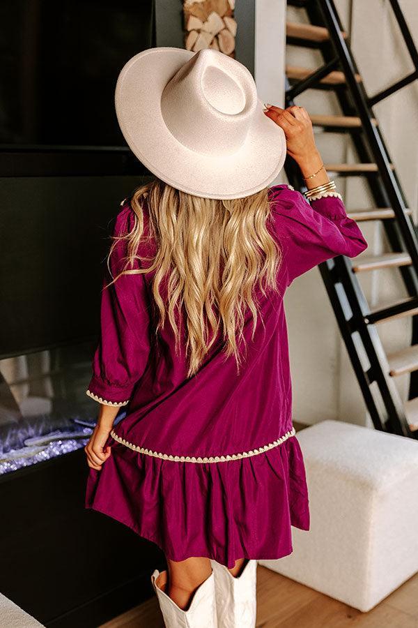 Chic A La Mode Ruffle Mini Dress in Royal Plum Product Image