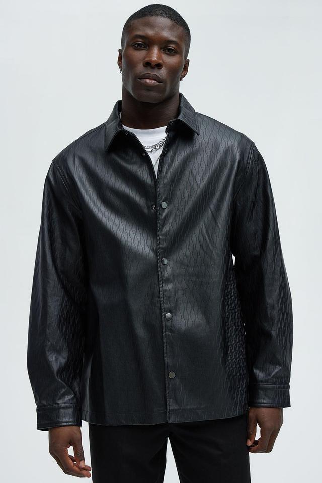 Cassidy Faux Leather Shirt - Black Product Image