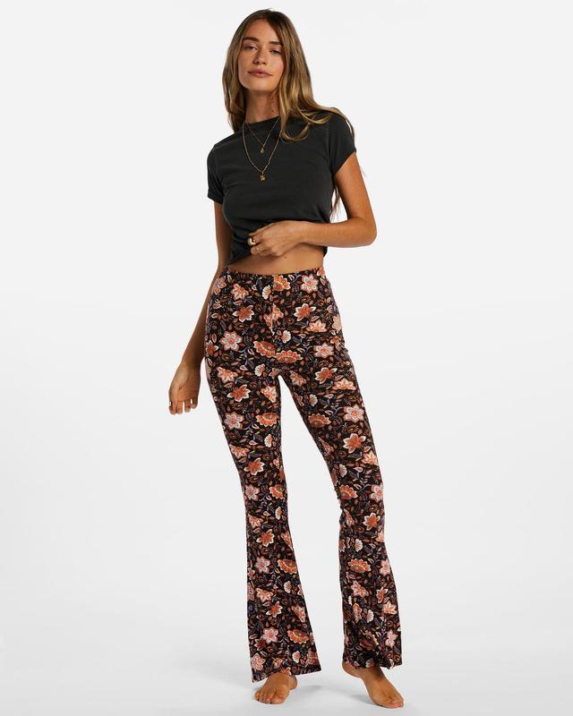 Sundown High-Waisted Flared Pants - Black Pebble Female Product Image