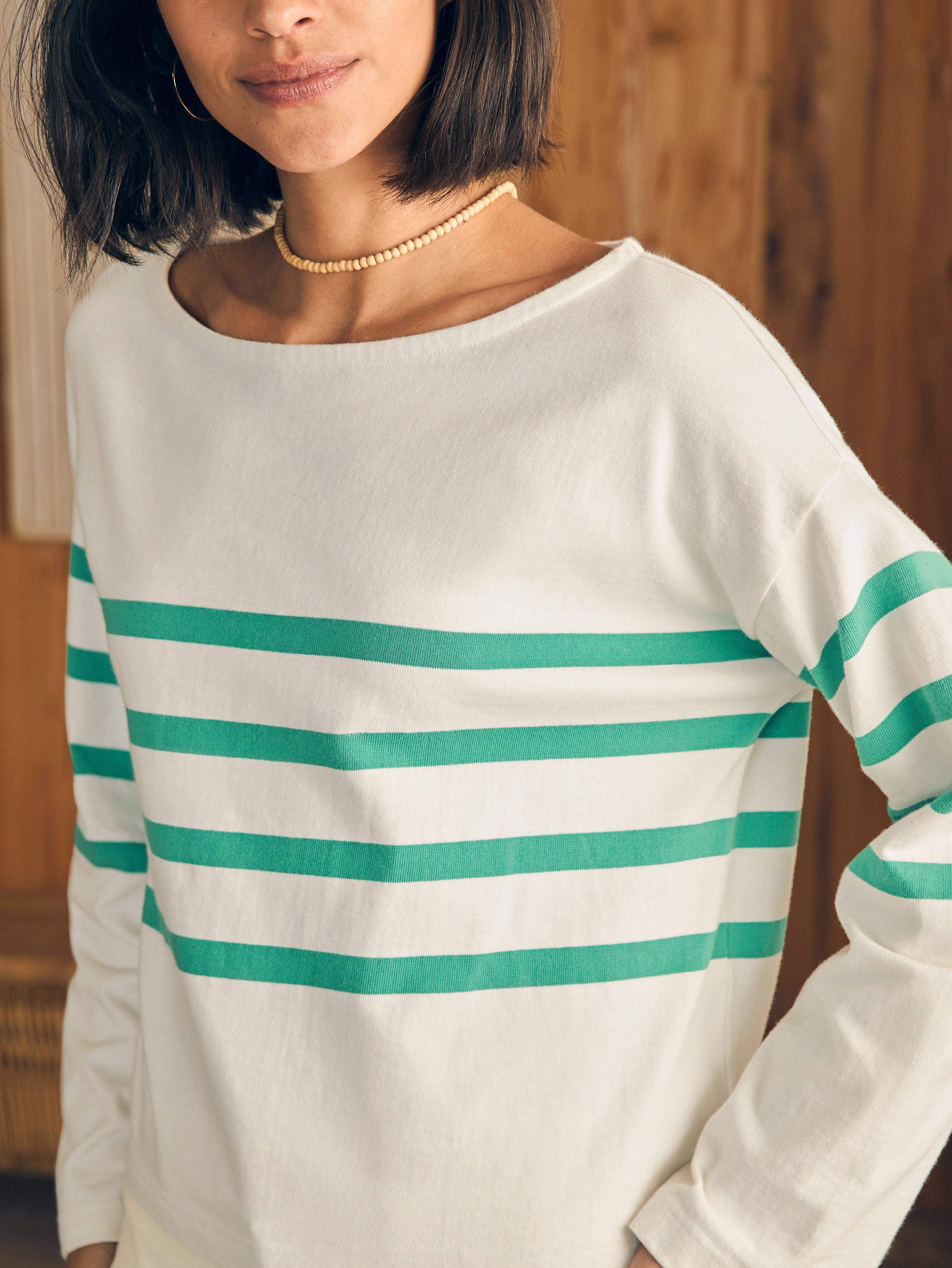 Sport Jersey Long-Sleeve Tee - Green Cape May Stripe Female Product Image