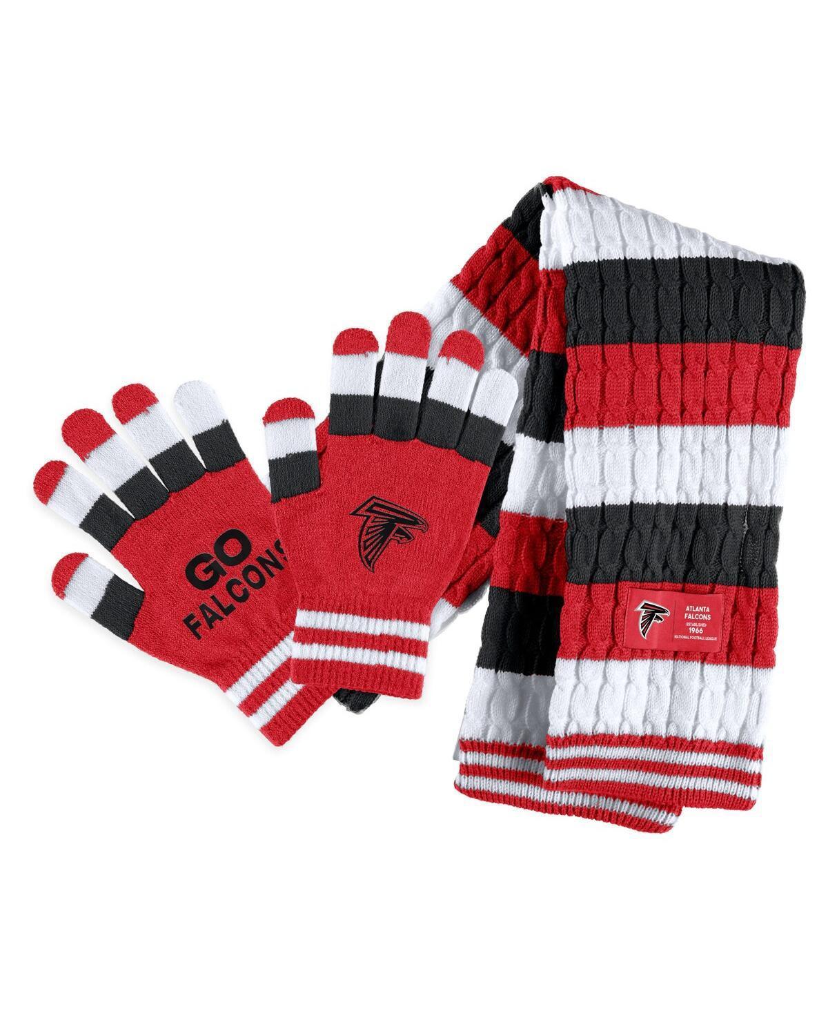 Womens WEAR by Erin Andrews Atlanta Falcons Striped Scarf & Gloves Set Product Image