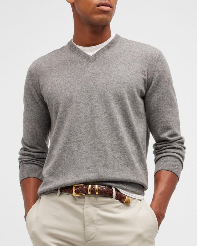 Mens Cashmere V-Neck Sweater Product Image