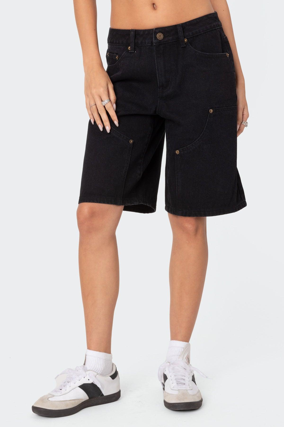 Jacqui Low Rise Denim Bermuda Shorts Product Image