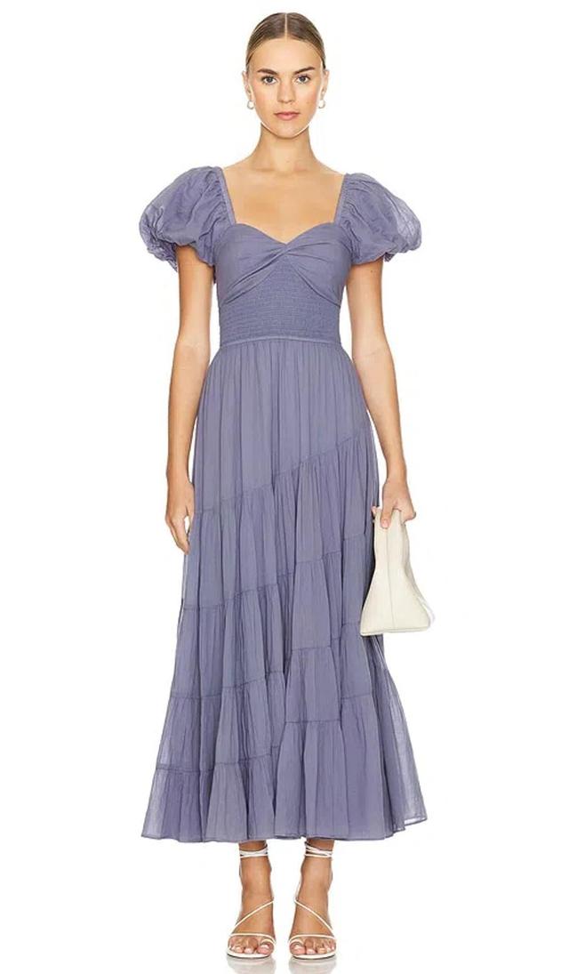 Short Sleeve Sundrenched Maxi Dress In Purple Product Image