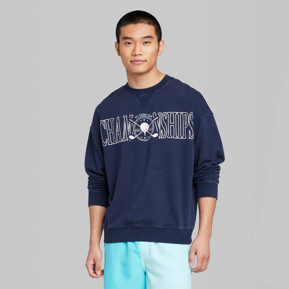 Mens Crewneck Pullover Sweatshirt - Original Use Navy Product Image