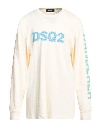 DSQUARED2 Man Sweatshirt Cream Size Xl Cotton In White Product Image