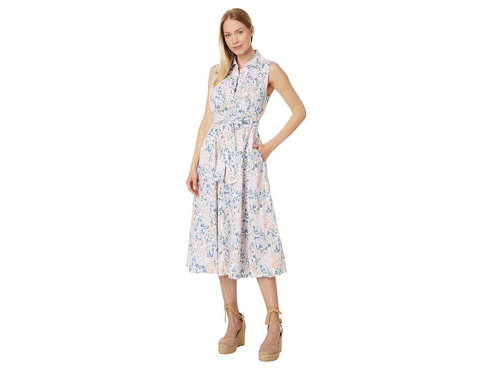 Tommy Hilfiger Sleeveless Floral Dress (Bright White Multi) Women's Dress Product Image