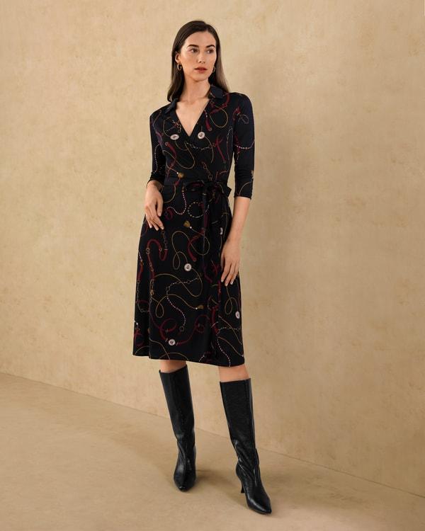 Louisville Print Wrap Dress Product Image