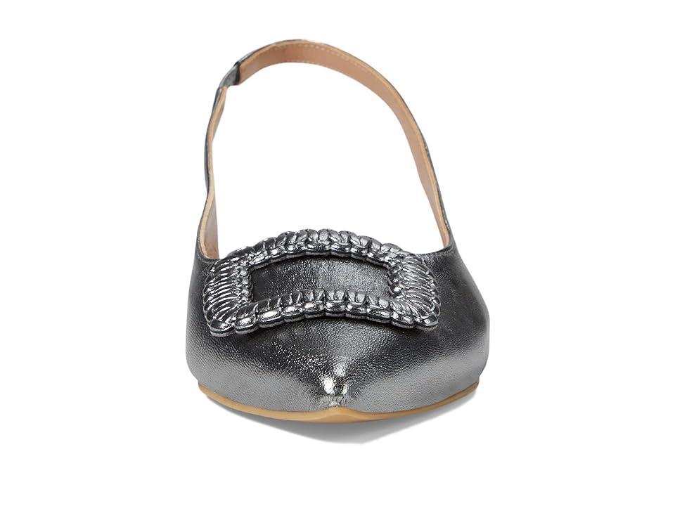 Aquatalia Janetta Metallic Leather Slingback Skimmer (Anthracite) Women's Shoes Product Image