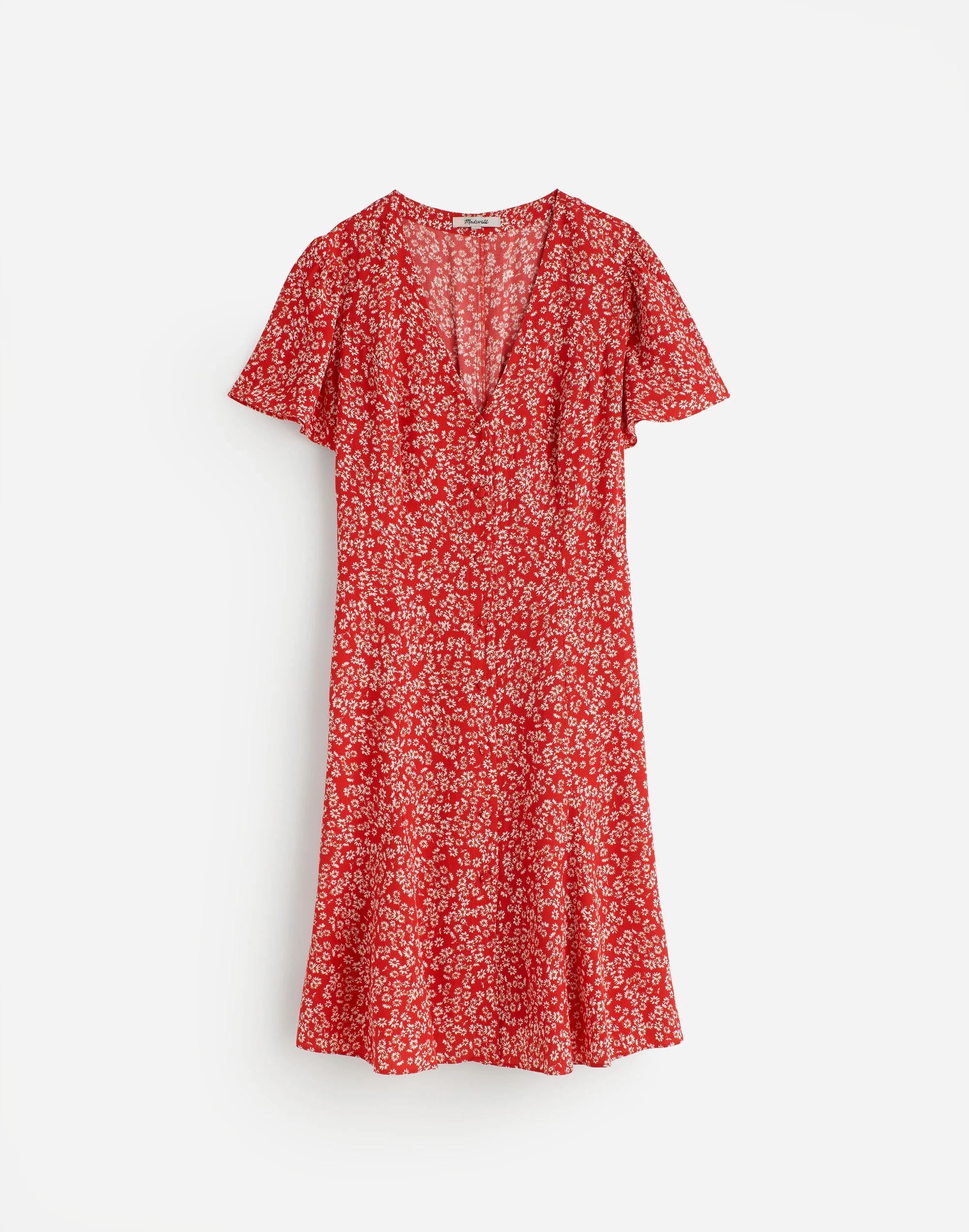 Flutter-Sleeve Mini Dress in Floral Product Image