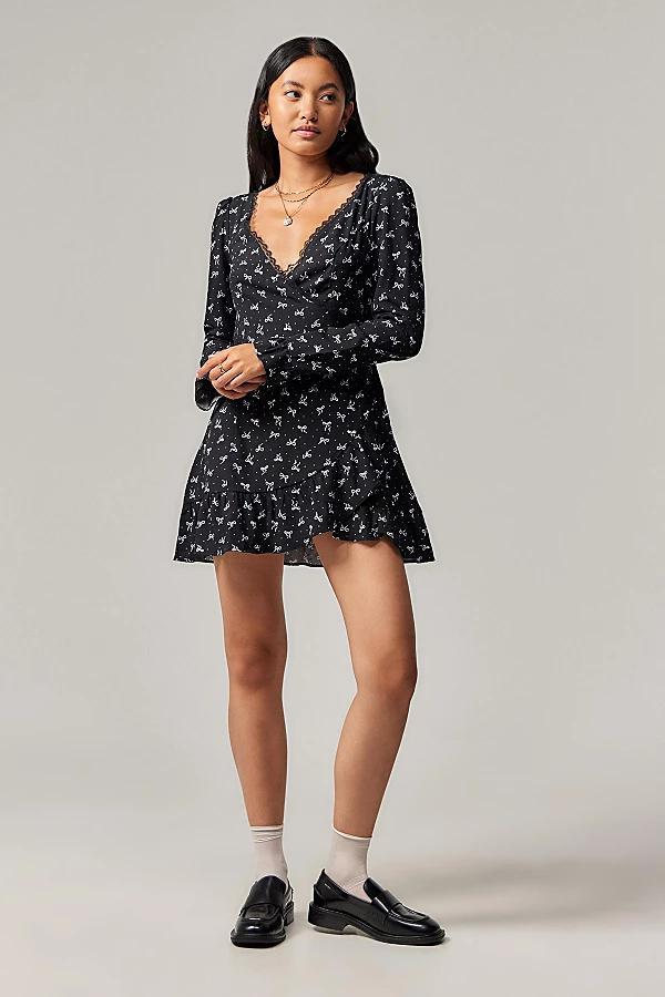 Light before Dark Dara Bow Wrap Dress Womens at Urban Outfitters Product Image