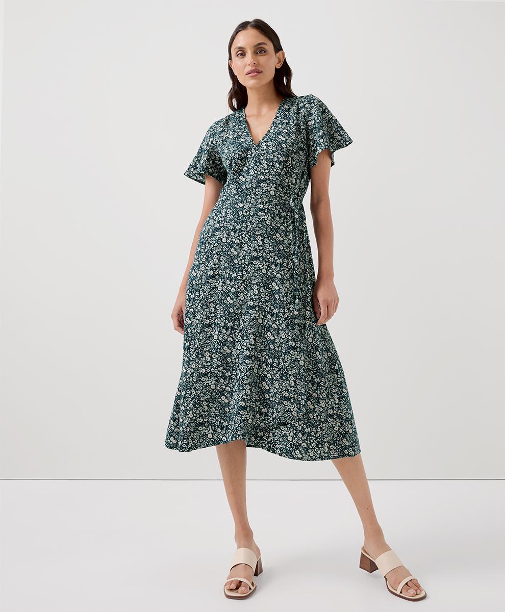 Womens Cafe Crepe Wrap Dress 2XL Product Image