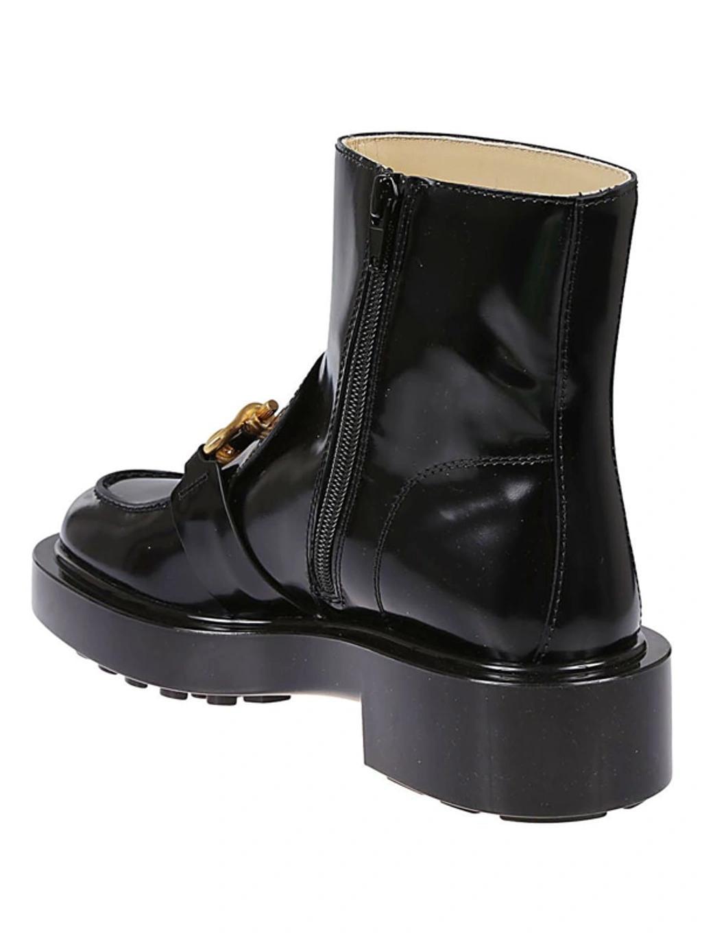 Leather Ankle Boots In Black Product Image