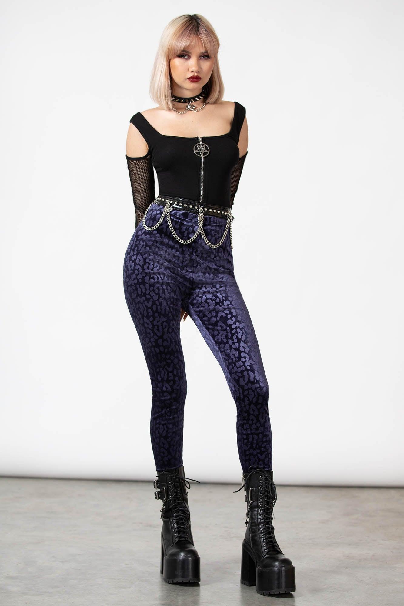 Caturday Leggings [PLUM] - Resurrect Female Product Image