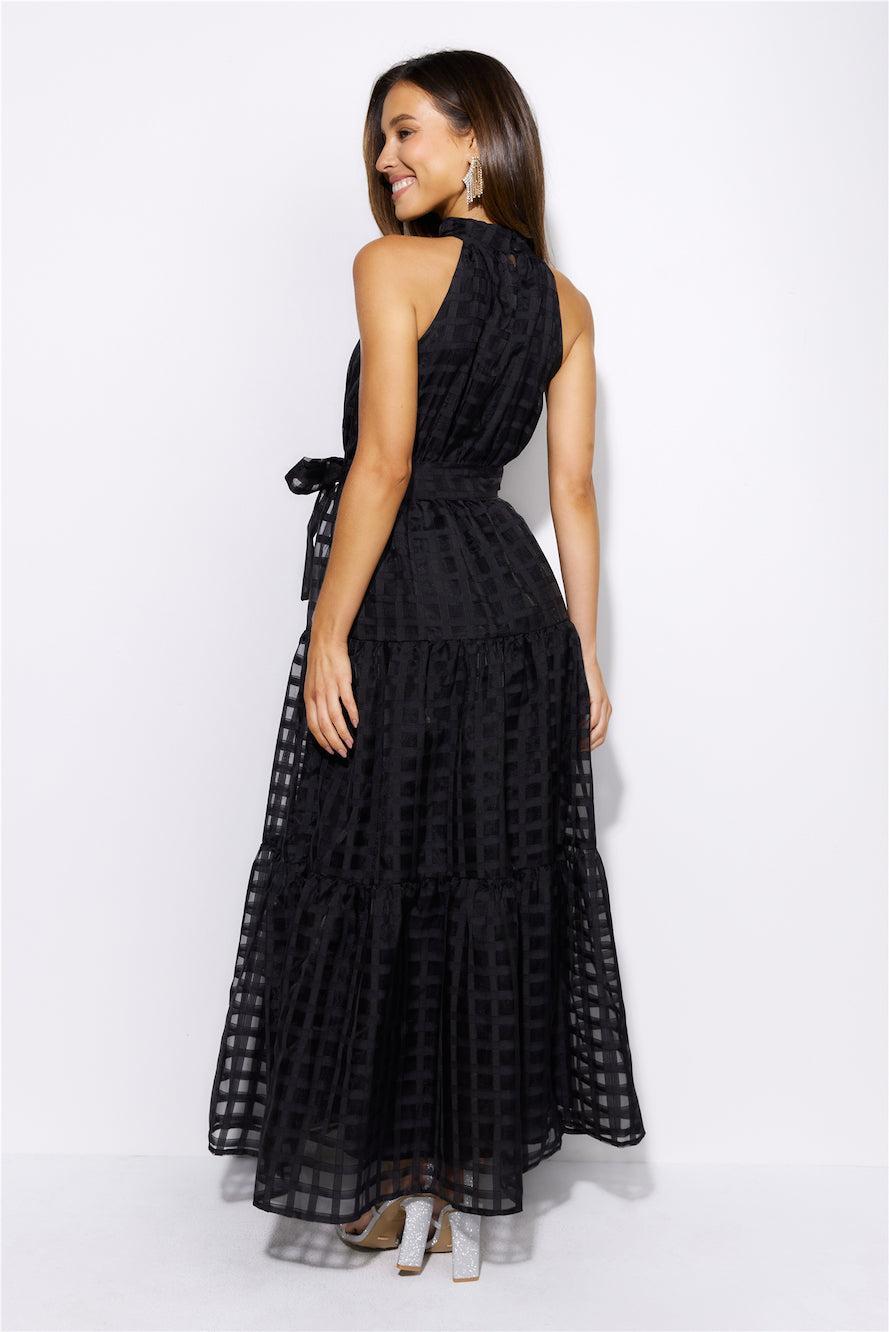 Summertime Picnic Maxi Dress Black Product Image