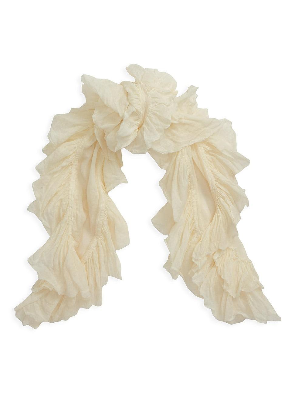 Womens Silk Organza Ruffle Scarf Product Image